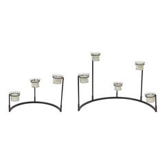 Multi-Level Votive Candle Holder Stand (Set of 4) 12"H, 8.25"H Metal/Glass
