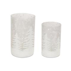 Candle Holder (Set of 4) 3.75"Dx6"H, 4.75"Dx7.75"H Glass