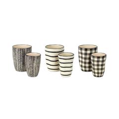 Pot (Set of 6) 2.75"D x 4.25"H, 3.75"D x 5"H Dolomite