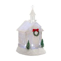 Church Snow Globe/Timer 10.5"H Acrylic
