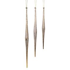 Icicle (Set of 6) 9.75"H, 11.75"H, 13.25"H Glass