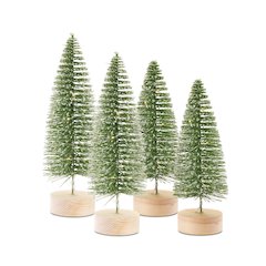 Tree with LED (Set of 4) 10.75"H, 14"H Plastic 6 Hr Timer 3 AAA Batteries