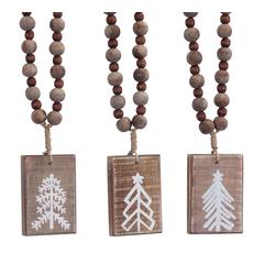 Tree Plaque Ornament (Set of 6) 13"H Wood