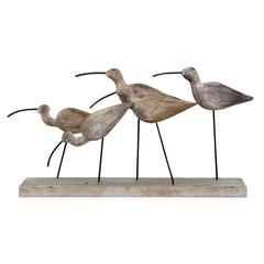 Birds 13"L x 7"H Wood/Metal