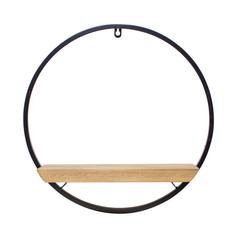 Circle Shelf 17"L x 17.5"H Iron/Wood