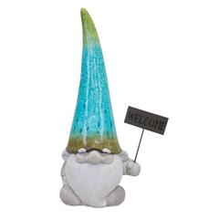 Gnome with Welcome Sign 24"H Magnesium