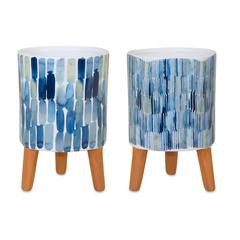 Pot with Legs (Set of 2) 3.75"D x 6"H Dolomite