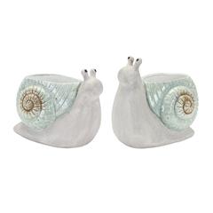 Snail Planter (Set of 2) 8.25"L x 6.5"H, 7.25"L x 7"H Terra Cotta