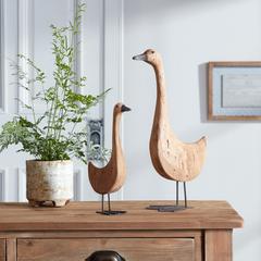 Goose (Set of 2) 11.5"H, 17.5"H Wood/Iron