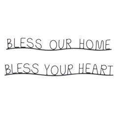 Bless Home and Heart (Set of 4) 20.25"L x 2.25"H, 21"L x 2.25"H Metal
