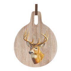 Cutting Board w/Deer 7.75"D x 10"H Wood