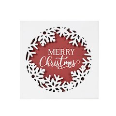 Merry Christmas Plaque 12"SQ MDF/Wood