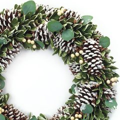 Cone and Berry Wreath 20"D Foam/Cone