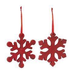 Snowflake Ornament (Set of 12) 7.75"H Wood