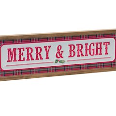 Merry & Bright Sign 19.75"L x 5.75"H MDF/Metal