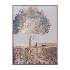 Tree and Rabbit Print 11.75"L x 15.5"H Plastic/MDF