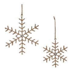Snowflake Ornament (Set of 12) 6.5"H, 8.5"H Iron/Thread