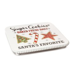 Santa's Favorite Cookie Plate Pedestal 14.25"SQ x 1.5"H MDF/Resin