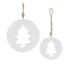 Tree Cut-Out Ornament (Set of 12) 4.25"H, 6"H Wood