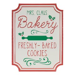 Mrs. Claus Bakery Sign 12"L x 16"H Metal