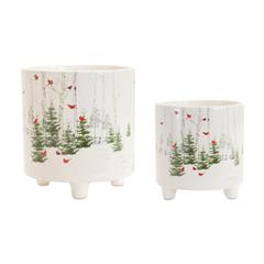 Pot (Set of 2) 4.5"H, 6"H Dolomite