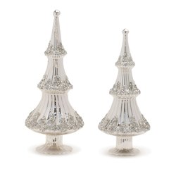 Tree (Set of 2) 12.5"H, 14.5"H Glass