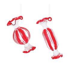 Candy Ornament (Set of 12) 3.5"H, 4"H Glass