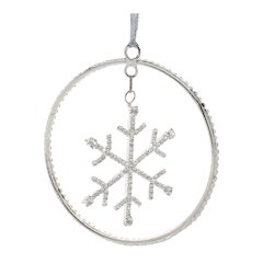 Jeweled Metal Hanging Snowflake Ornament (Set of 12)