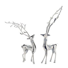 Metal Deer Statue (Set of 2)