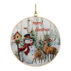 Merry Christmas Woodland Disc Ornament (Set of 6)