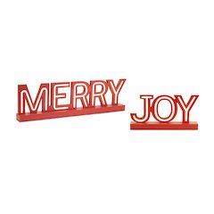 LED Joy and Merry Tabletop Sign (Set of 2)