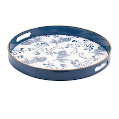 Round Pine Print Tray 13.5"H