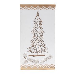 Carved Wood Pine Tree Wall Art 19"H