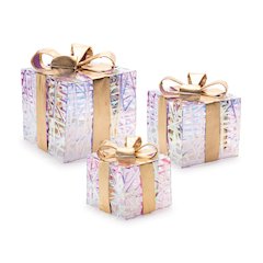 LED Woven Packages with Bow (Set of 3)