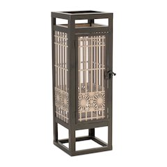 Cut Out Wood Candle Holder with Iron Frame 15"H