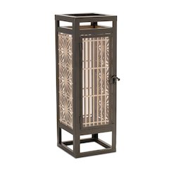Cut Out Wood Candle Holder with Iron Frame 15"H