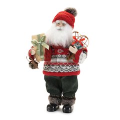 Ski Santa Character with Snow Shoes 12.5"H