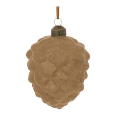 Flocked Glass Pinecone Ornament (Set of 12)