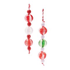 Striped Glass Mini Drop Ornaments – Set of 6