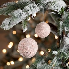 Furry Ball Ornament (Set of 4)