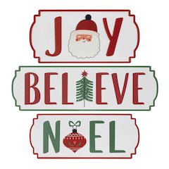 Metal Holiday Sentiment Plaque (Set of 3)