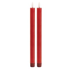 FIA Wick Red Taper Candle (Set of 2)