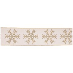 Glittered Snowflake Wired Ribbon 4" x 5 Yds.