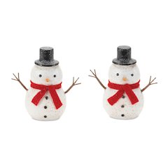 Glittered Snowman Figurine (Set of 6)
