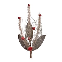 Glittered Pine and Sleigh Bell Spray (Set of 6)
