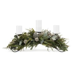 Mixed Pine Candle Holder Centerpiece 32"L