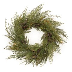 Cedar and Mini Pinecone Wreath 30"D