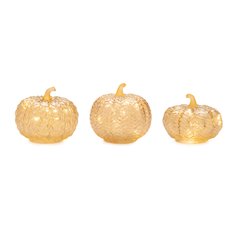 LED Mercury Glass Pumpkin Decor (Set of 3)