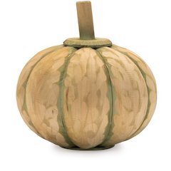 Carved Fir Wood Pumpkin Decor (Set of 2)