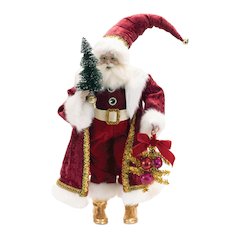 Holiday Santa with Pine Tree Character 25"H